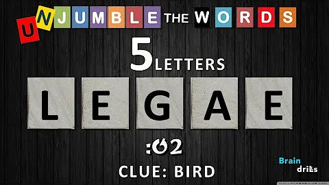 UNJUMBLE THE WORDS QUIZ #1 (5 letters)  I Unscramble  30 Scrambled General Knowledge Words I