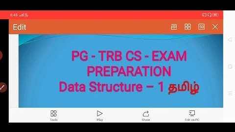 PG - TRB CS - Data Structure Question and answer -( Tamil)