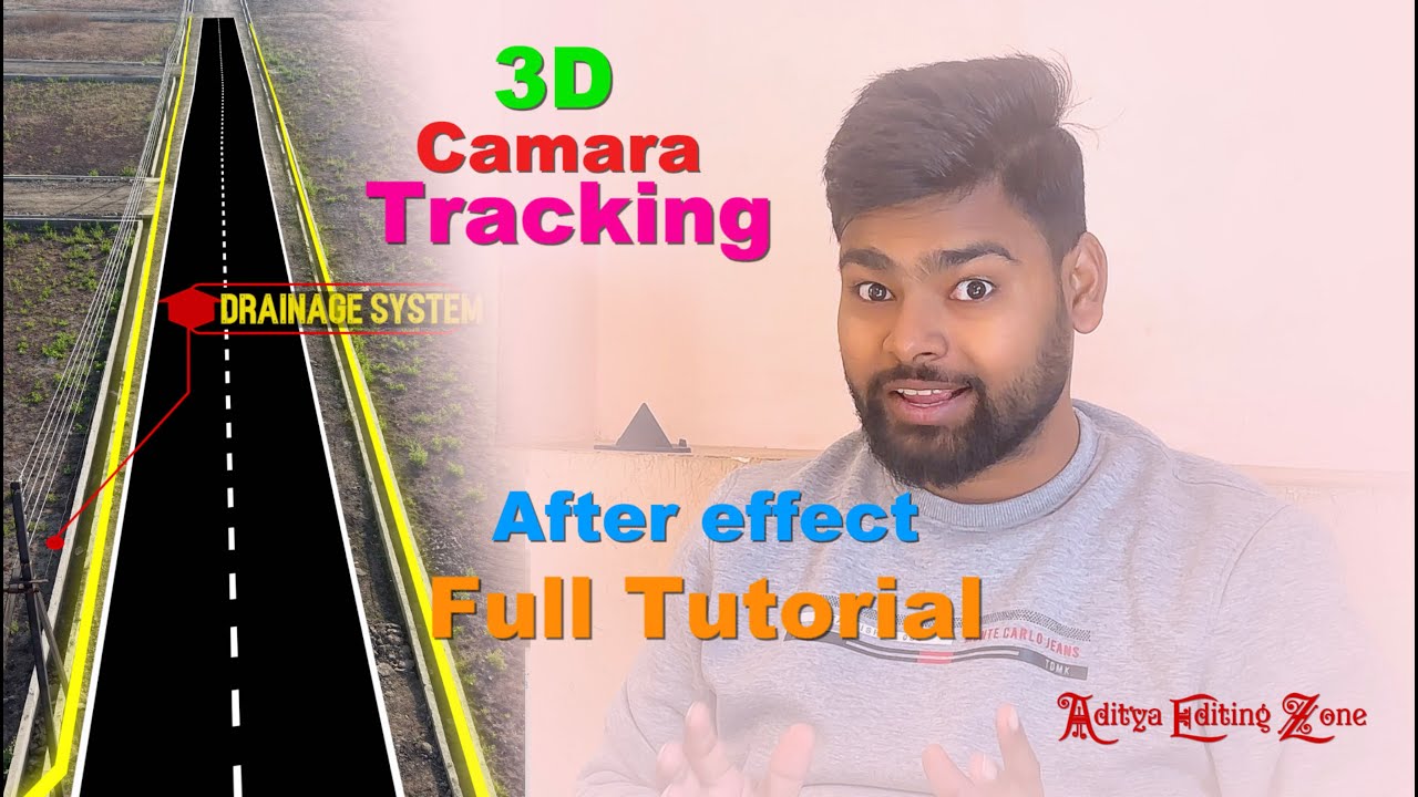 Real Estate Drone Video Editing in After Effects | Camera Tracking,Property Outline | Hindi Tutorial