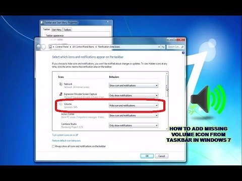 How to Add Missing Volume Icon From Taskbar In Windows 7