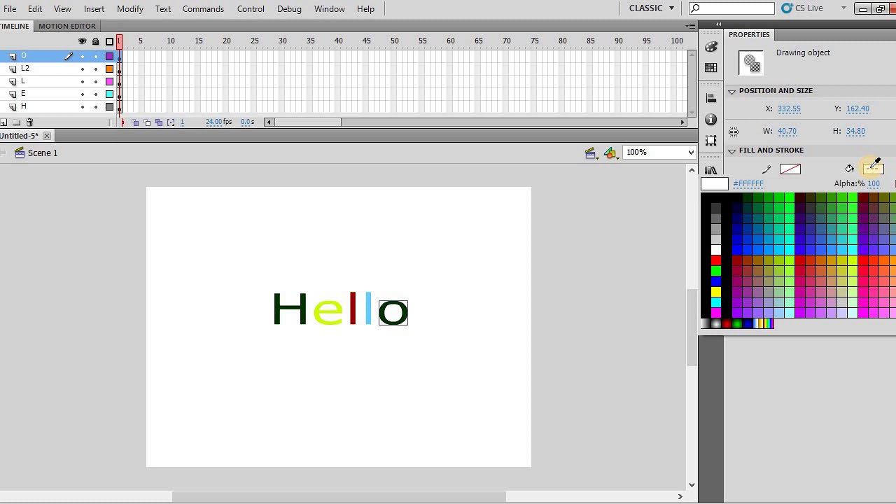 Text Animation using Adobe Flash CS5 - Tutorial-7 - YouTube
