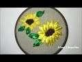 Подсолнух вышитый лентами / Sunflower embroidered with ribbons
