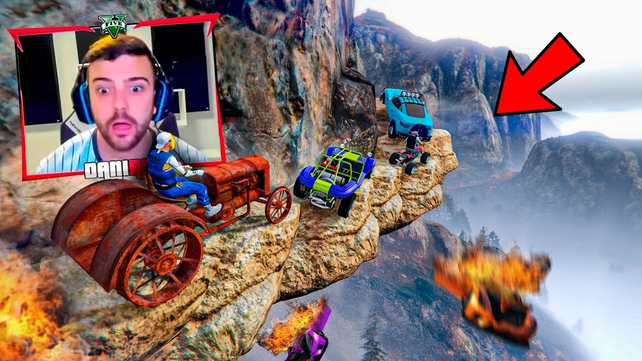 PARKOUR CON COCHES ALEATORIOS Y EL ÚLTIMO EXPLOTA! TENGO VÉRTIGO!! - GTA 5 ONLINE