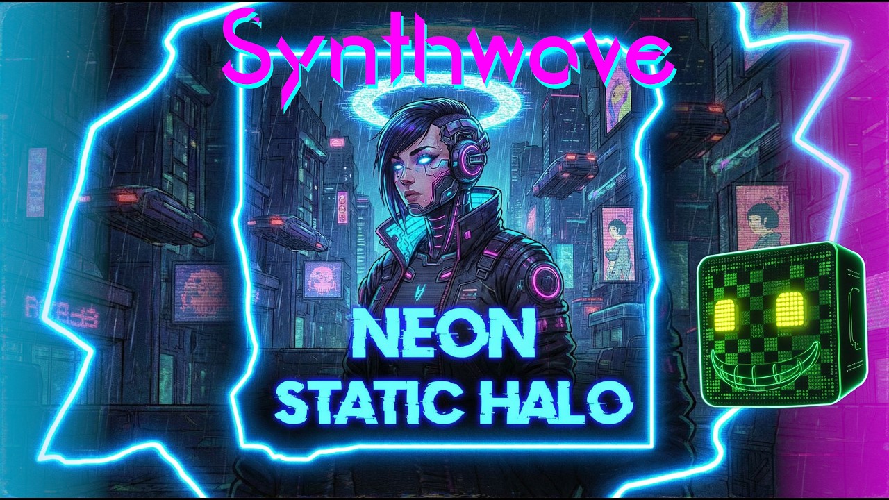 Neon Static Halo - 1 Hour (Synthwave, Cyberwave)🎧