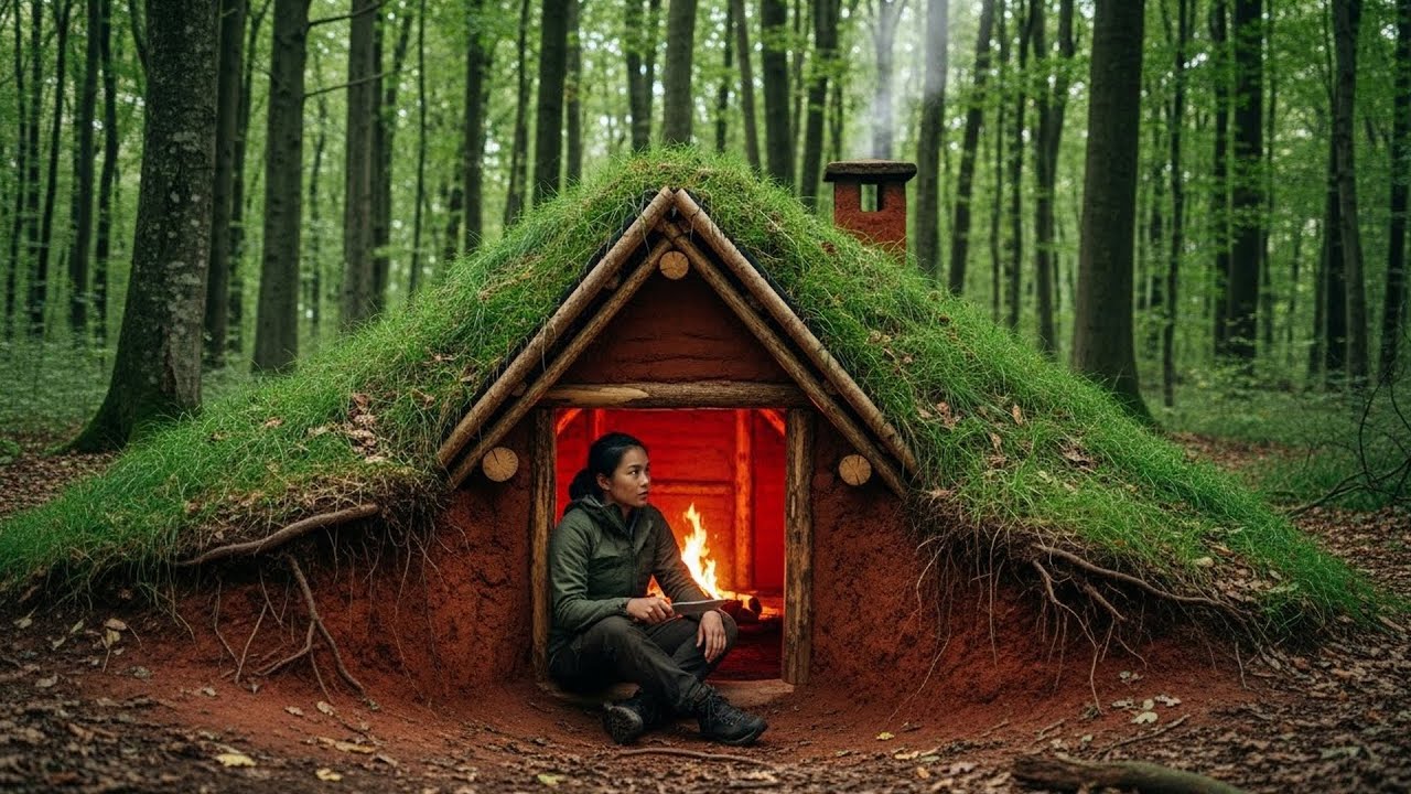 7 Days of Survival in the Deep Forest | A Lone Girl Builds a Shelter in ...