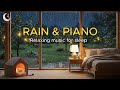 Rainy Garden Night – Cozy Room, Sleeping Cat &amp; Gentle Piano | Moon Melody