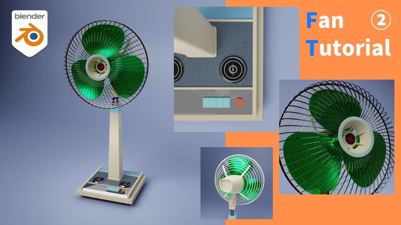 Blender2.9】昭和レトロな扇風機＃2 - YouTube