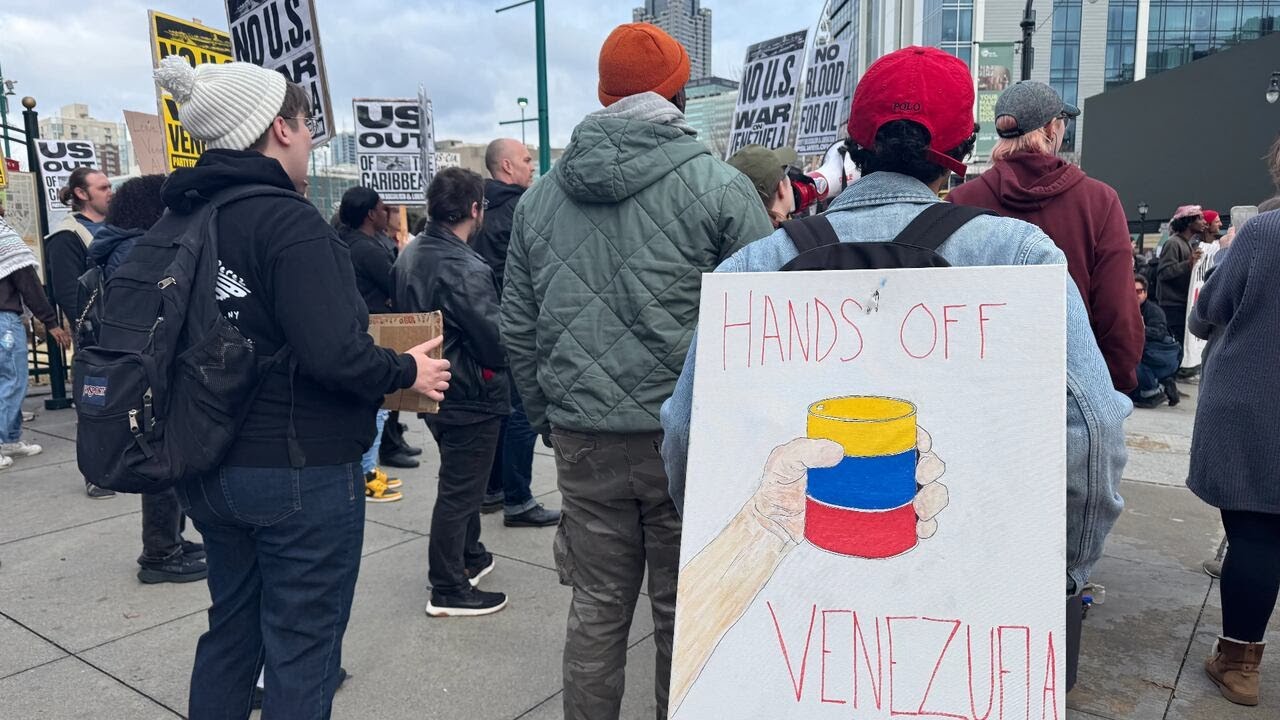 Rallygoers in metro Atlanta protest US strike in Venezuela, while others celebrate Maduro’s remov...