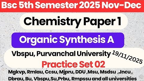 bsc 5th semester chemistry solved paper 2025|bsc 5th semester chemistry question paper-1 #vbspu