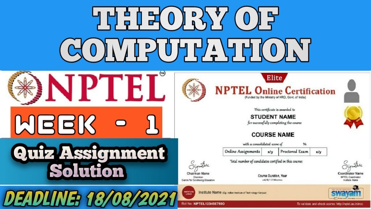 theory of computation nptel assignment answers