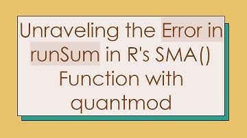 Unraveling the Error in runSum in R