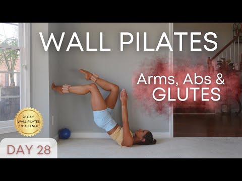 28 Day Wall Pilates Challenge- Day 8 Ball and Ankle Weights optional