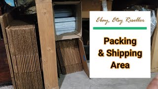 How I Store & Organize My Packing & Shipping Area | Ebay Etsy Reseller Tips, Supplies