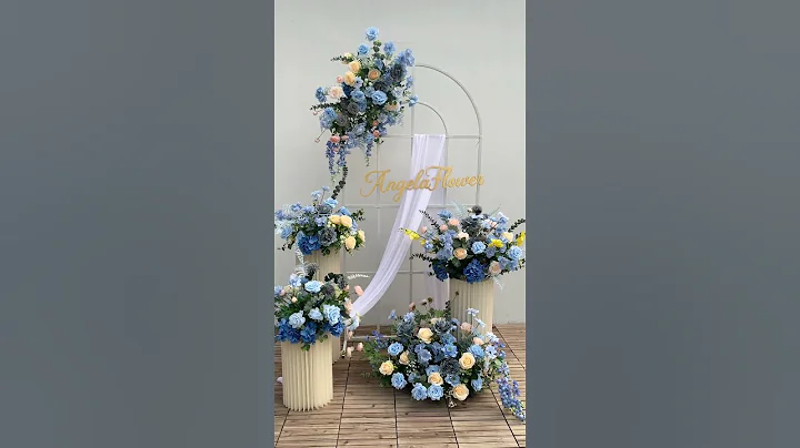 Blue Series Wedding Backdrop Frame Decor Hanging Floral Arrangment  #diy #wedding #backdrop #flower