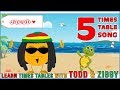 5 times table song learning is fun the todd  ziggy way