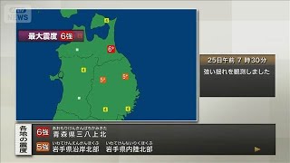 Shindo 6+ Earthquake in Sannohe and Kamikita, Aomori Prefecture