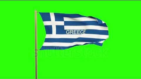 Greece flag with title waving in the wind. Looping sun rises style. Animation loop Stock video by