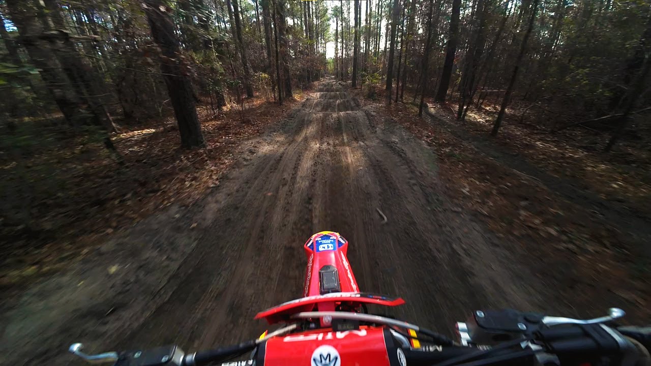 Motocross Rider tries the Woods