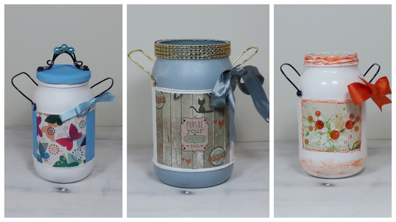 Reciclar Frascos de Vidrio ✸✸✸ Lecheras