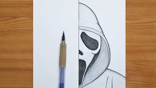 How To Draw Ghostface  ( SCREAM ) | Ghostface step by step | Easy Halloween Sketch