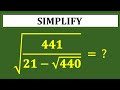 A Nice Square Root Maths Simplification Problem | Math Olympiad