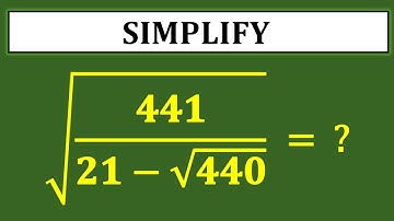 A Nice Square Root Maths Simplification Problem | Math Olympiad