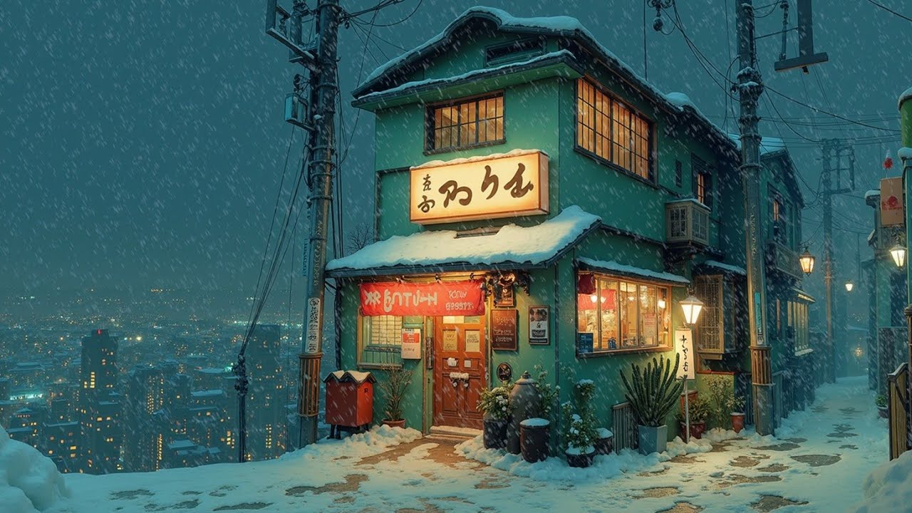 Зимний Lo-Fi Токио | Снежные японские городские биты для уютных ночей и релаксации