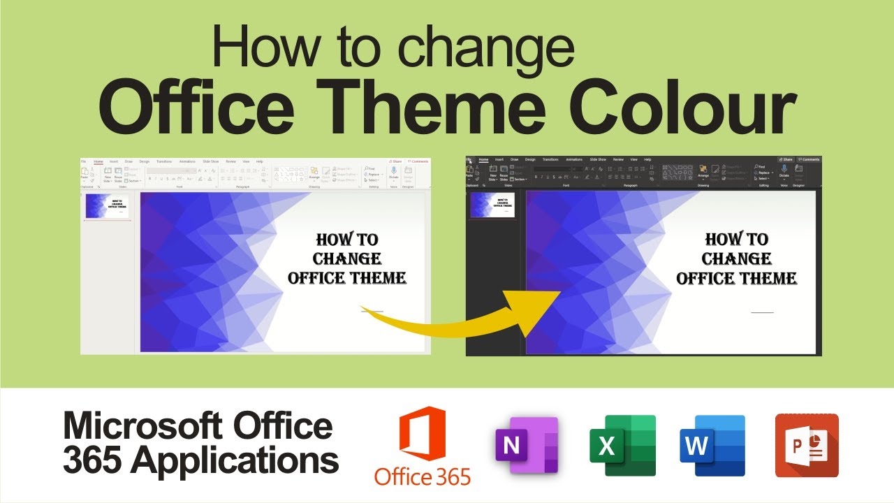 change the presentation theme colors to office