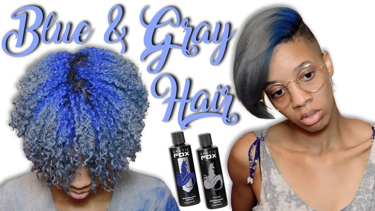 Gray Hair W/ Dark Blue Roots - Arctic Fox Hair Dye - Youtube