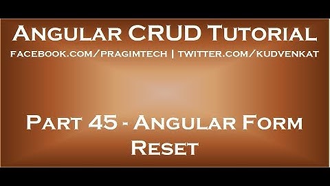 Angular form reset