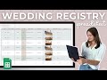 Wedding Registry Planner Spreadsheet Template - Google Sheets Video Tutorial