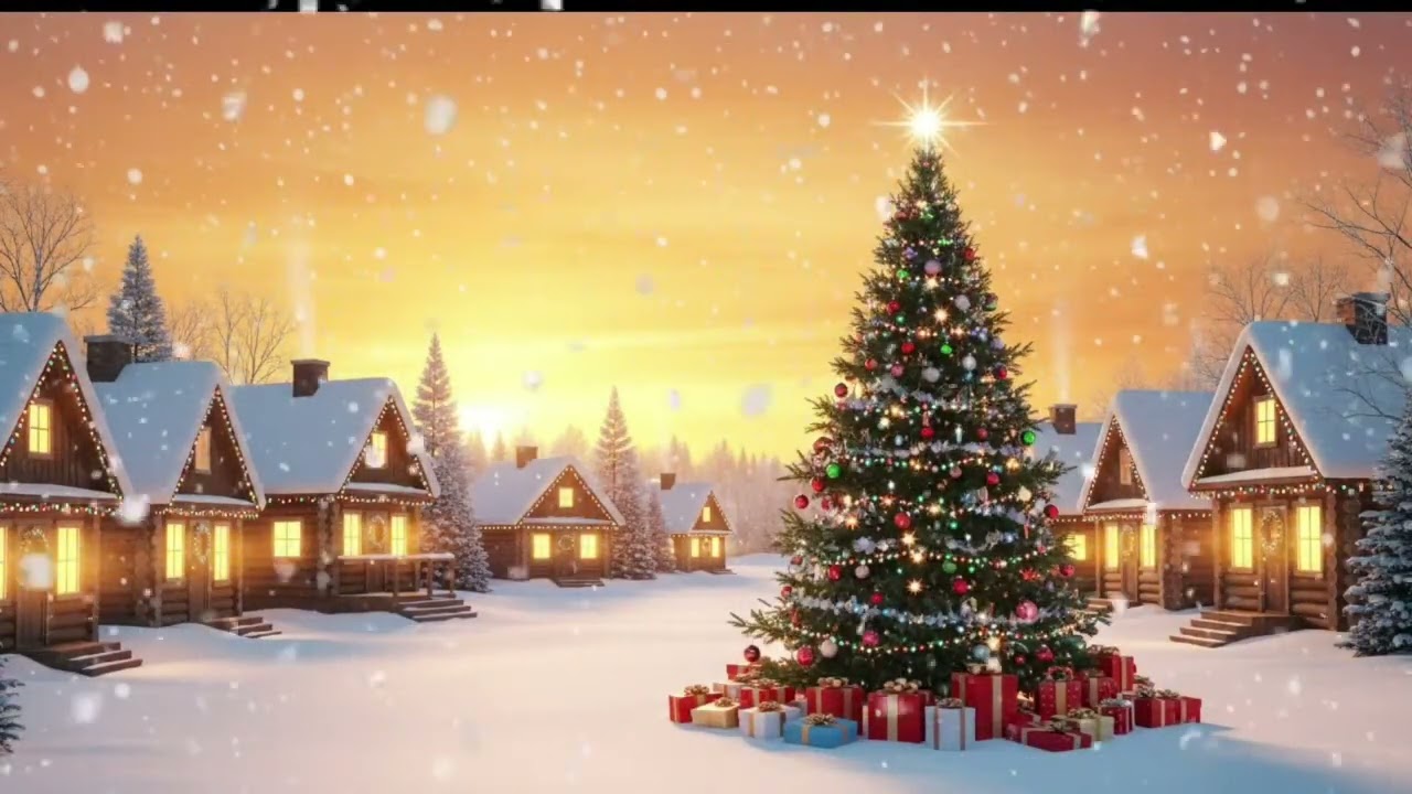 Beautiful Relaxing Christmas Music 2026 🎄 Cozy Snowy Village Christmas Tree Ambience