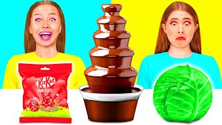 Chocolate Fountain Fondue Challenge | Delicious Food Recipes by BaRaFun Challenge