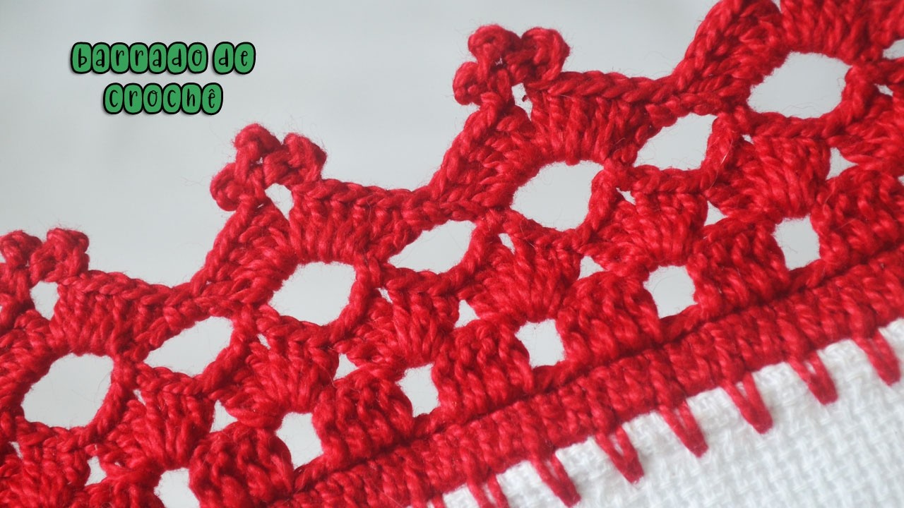 BARRADO DE CROCHÊ DELICADO E FÁCIL PARA PANO DE PRATO #1285 | BICO DE CROCHÊ