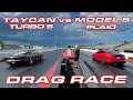 1,020 HP PLAID vs TAYCAN * Tesla Plaid Model S vs Porsche Taycan Turbo S 1/4 Mile Drag Race