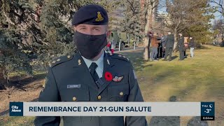 Edmontonians remember fallen soldiers at 21-Gun Salute on Remembrance Day