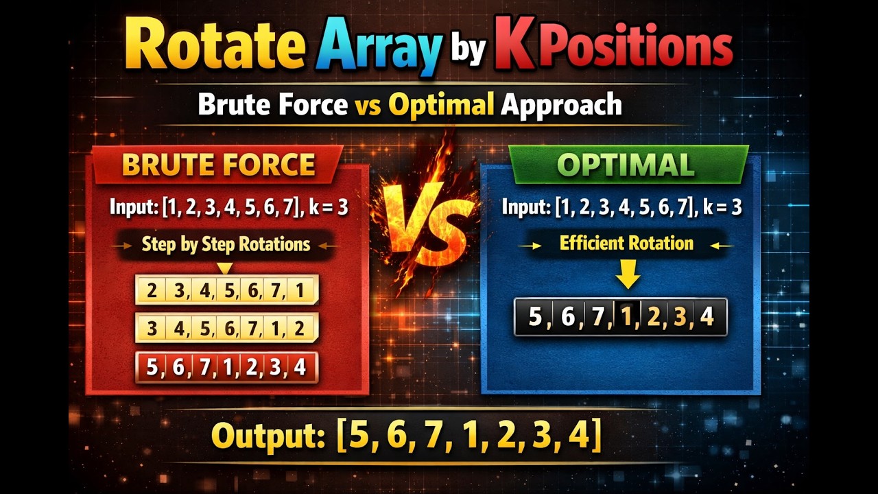 Rotate Array by k Positions | Brute Force vs Optimized Approach ...