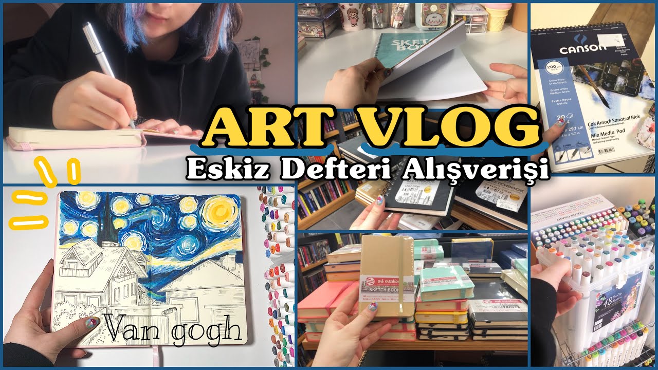 ART VLOG | Eskiz Defteri Alışverişi | Yeni Eskiz Defterine Başlıyorum✨