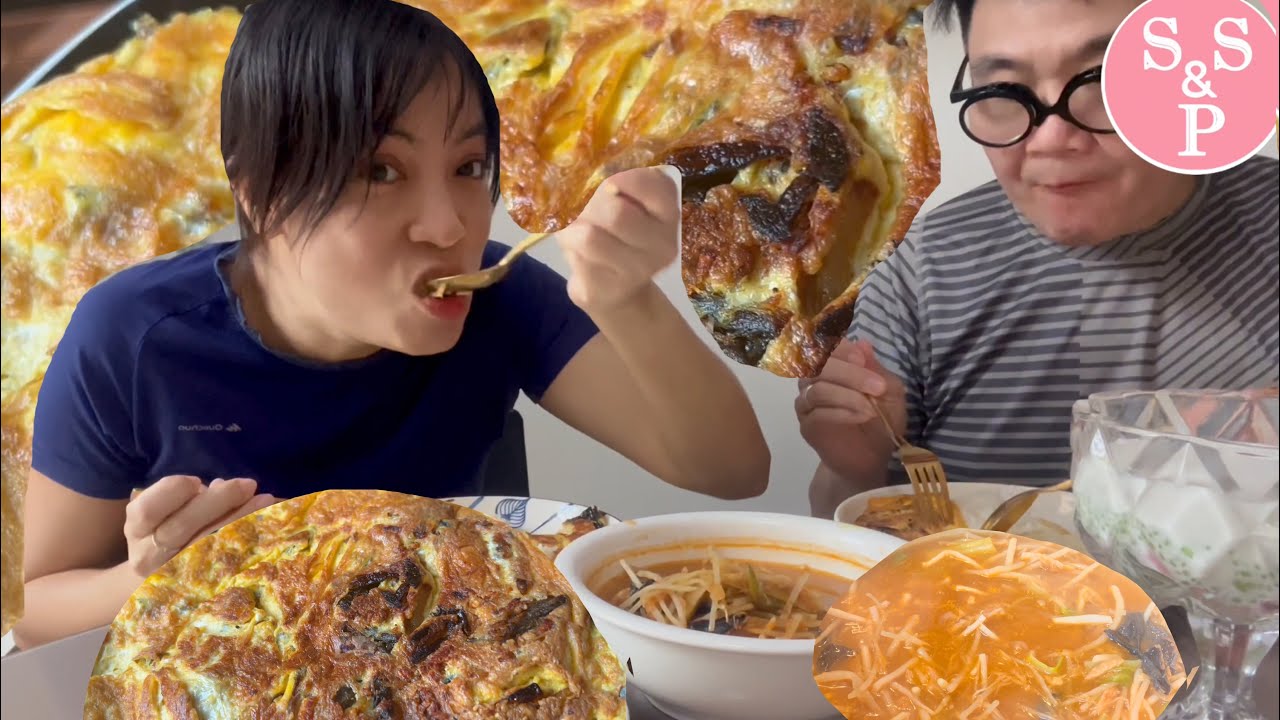 ဂျူးမြစ်ချဉ်ရည်ဟင်းနှင့်ကြက်ဉမွှေကြော် Sour chinese chives Soup with omelette