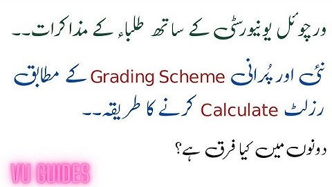Effects on VU Results according to New and Old Grading Scheme/VU Students Protest Result#vu#grading