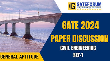 GATE 2024 Exam Detailed Solution I General Aptitude I Set 1 I Civil Engineering
