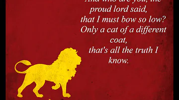 The Rains of Castamere / Lannister Song (LYRICS) HD