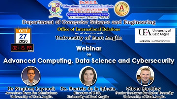 Webinar on Advanced Computing, Data Science and Cybersecurity on 27th Oct 2020 at 2:15 PM(IST)