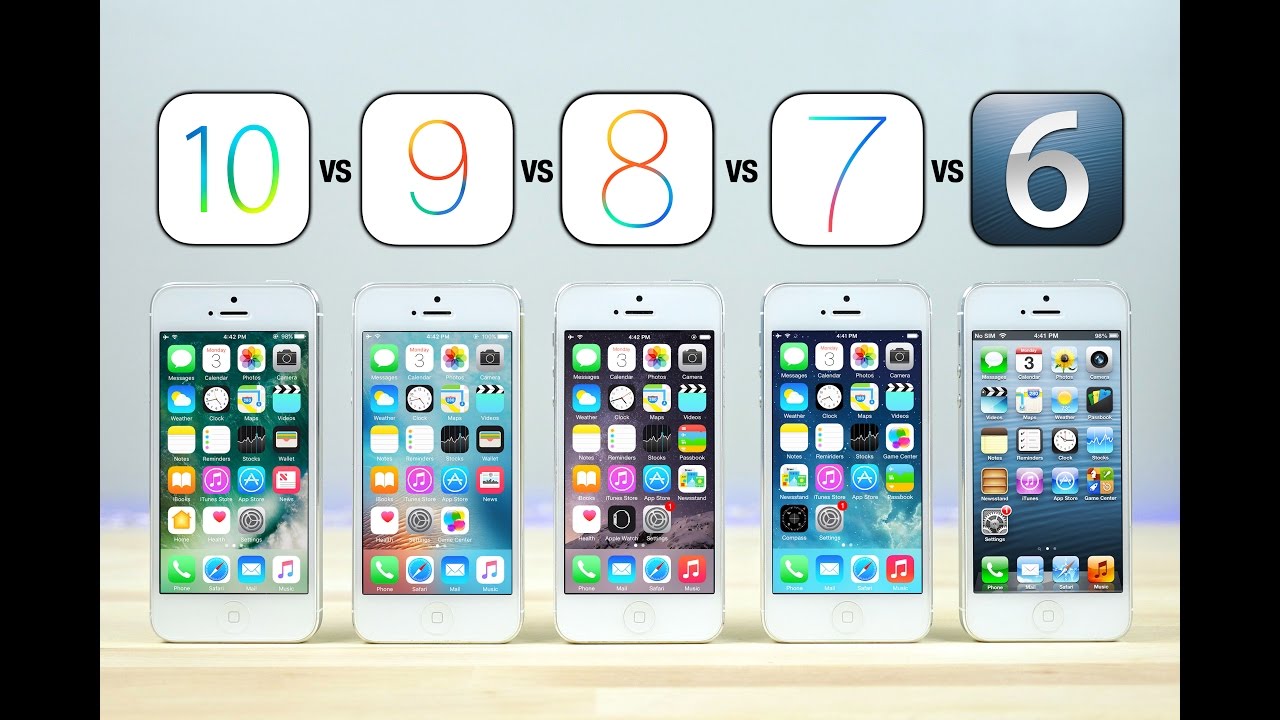 Ios 10 Vs Ios 9 Vs Ios 8 Vs Ios 7 Vs Ios 6 On Iphone 5 Speed Test Youtube