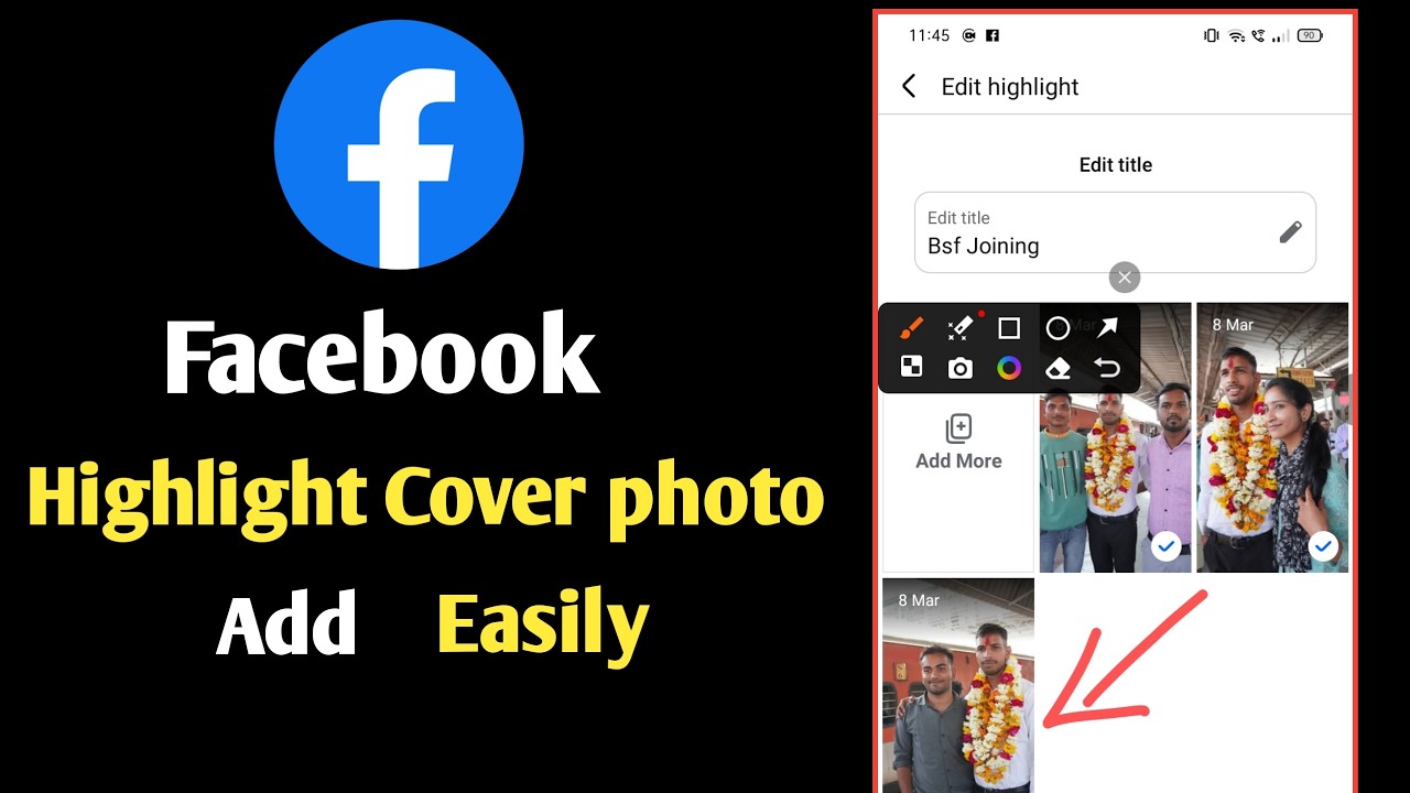 How to add cover photo with facebook highlight - YouTube