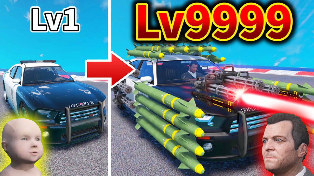 Gta5 チートを使って警察をlv9999にして最強にしたら犯人を大量逮捕できるのか 警察チャレンジ Mrすまない グラセフ Youtube