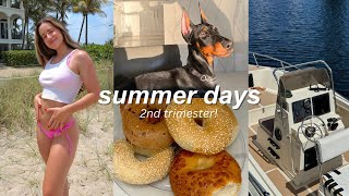 WEEKEND VLOG: first maternity purchase, second trimester symptoms, beach day, puppy tricks!