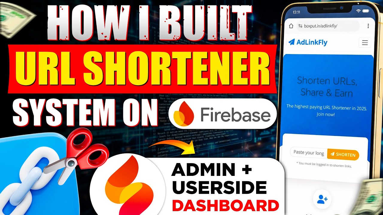 I Built a Monetized URL Shortener System Using Firebase 🚀 (Admin Panel ...