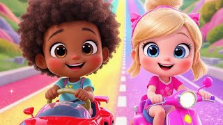 Cutest Cartoon Story! Kids Driving Tiny Cars in a Magical City 🌈🚗 |laughylynx0 
