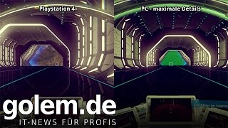No Man's Sky - PC und PS4 im Splitscreen - Gameplay (graphics comparison)